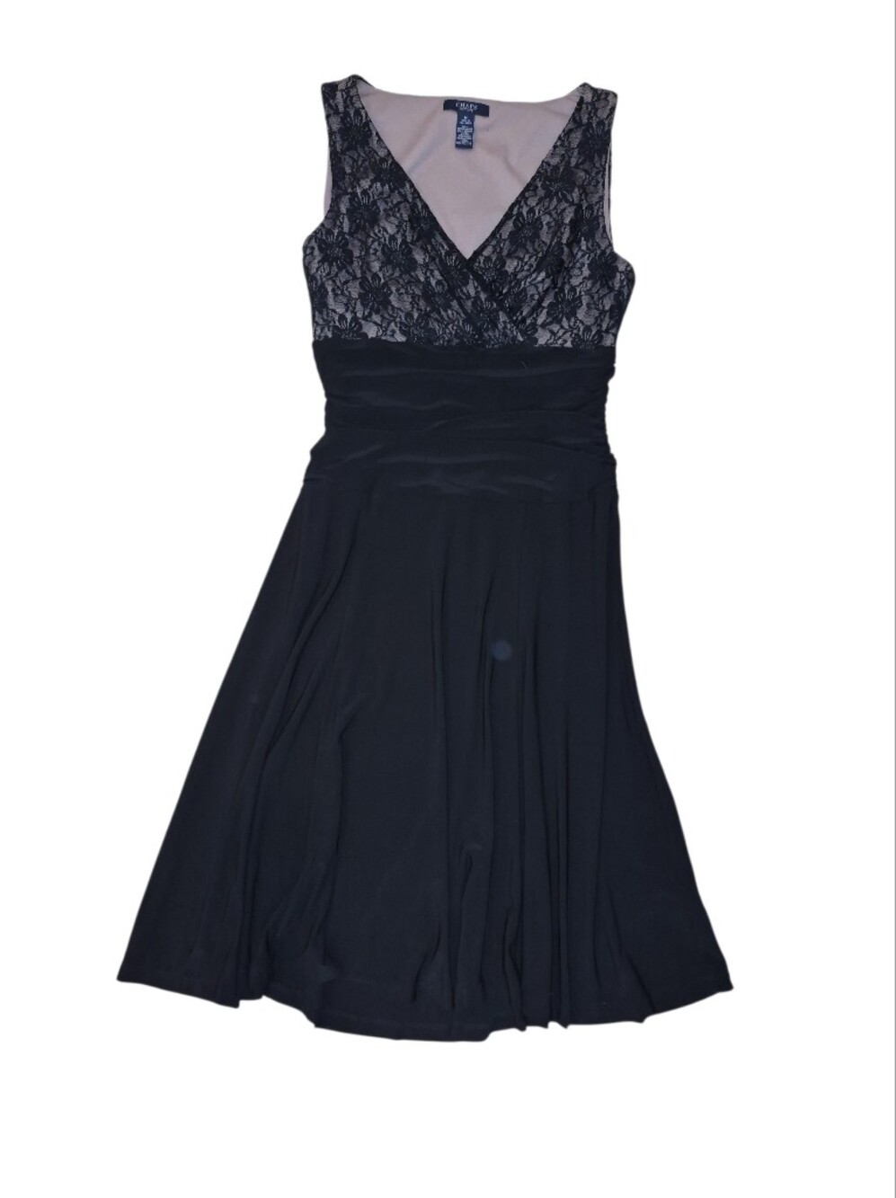 Chaps Black Lace-Panel Sleeveless Nightdress